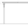 Skan Holz Carport Emsland EPDM-Dach, Vorderansicht mit Maßen. Flachdach und Holzpfosten.