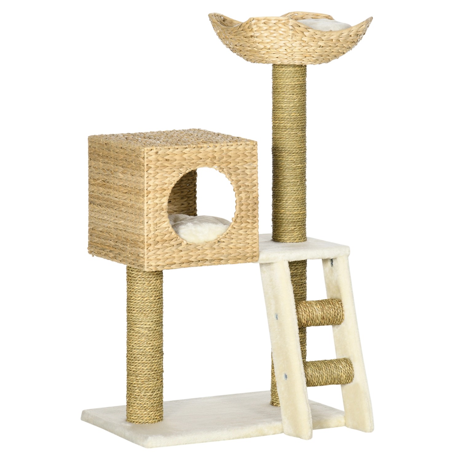 PawHut Kratzbaum 100,5 cm mit Katzenhöhle Sisal-Kratzsäulen