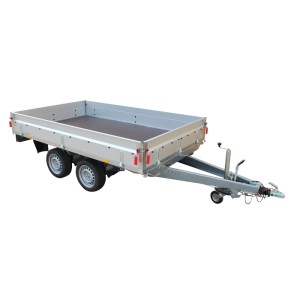 Stema Autoanhänger Doppelachser Basic SH 2000-30-15.2, gebremst, mit Stahlfahrgestell und klappbaren Bordwänden.