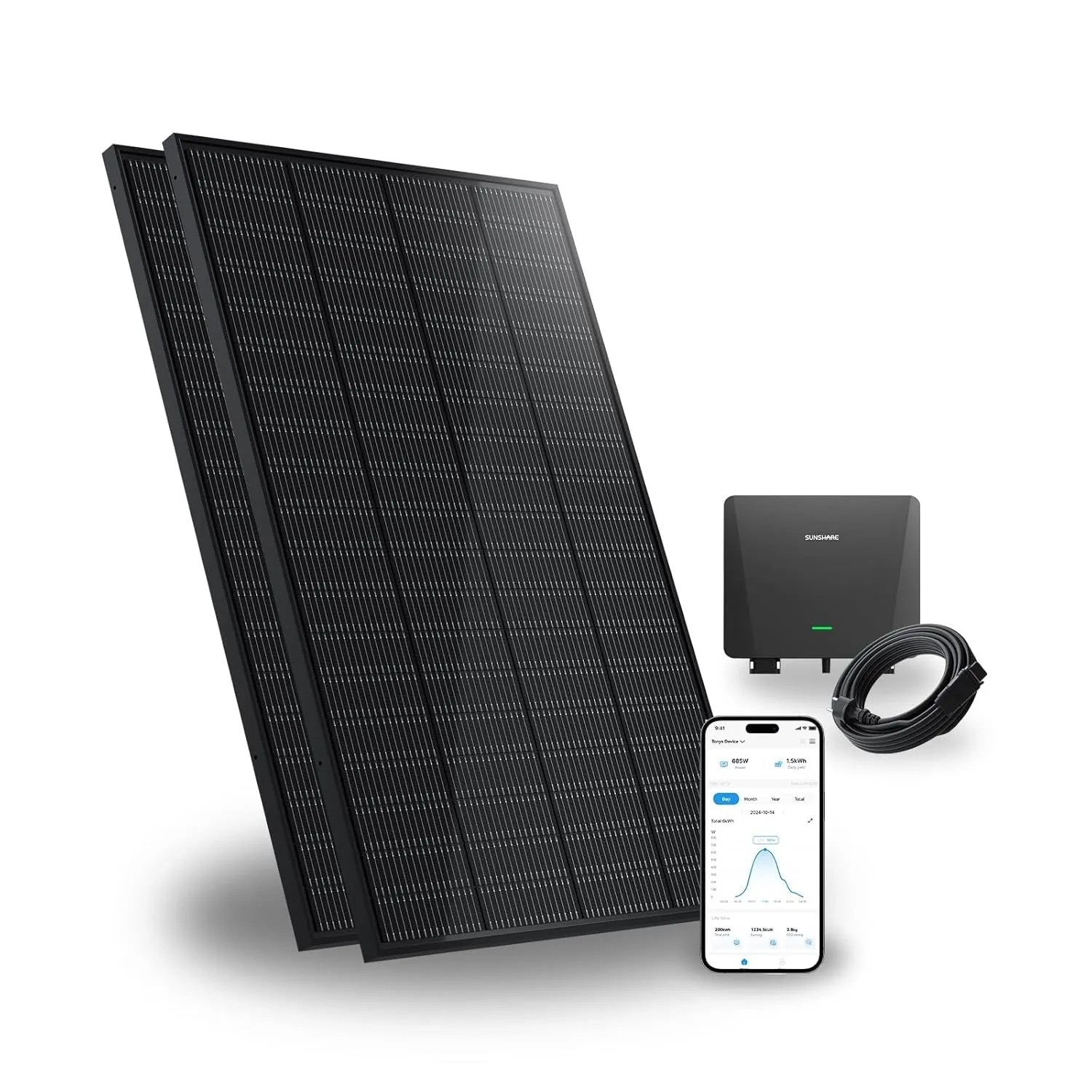 Image of SUNSHARE Ray 400W Balkonkraftwerk Ohne Halterung Solarsystem Für Balkon Terrasse Dach