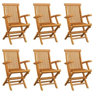 vidaXL Klappbare Gartenstühle 6 Stk Massivholz Teak 3065529