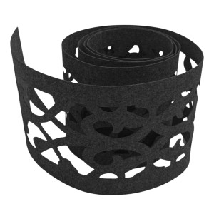 zaunzu Sichtschutz Vlies Dekor Orient, schwarzgrau, 2,55m Rolle für Doppelstabmattenzäune.