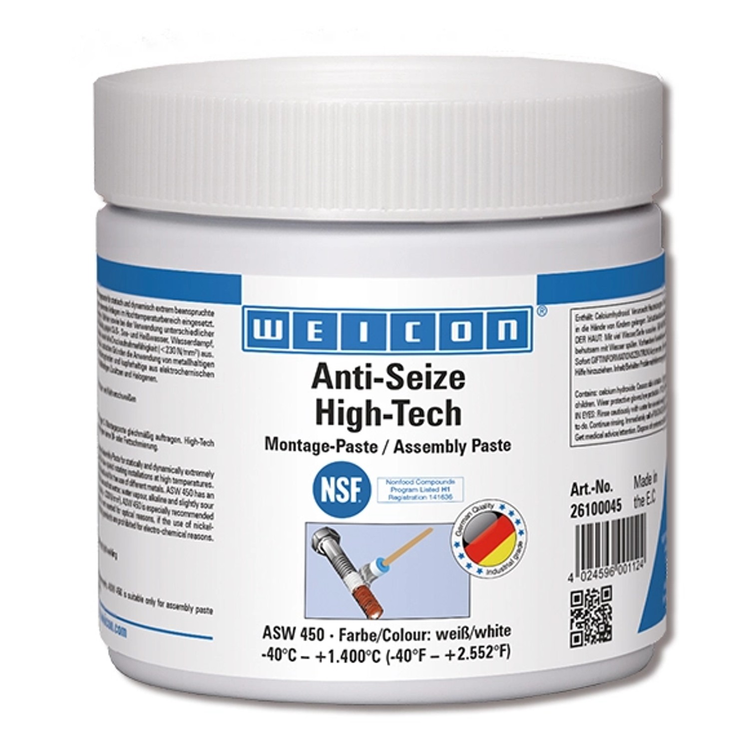 WEICON Anti-Seize ASW 450 450 g, High-Tech Montagepaste