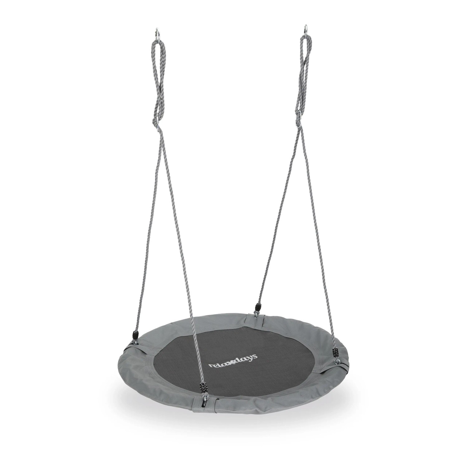 Relaxdays Nestschaukel Stahl Grau Höhenverstellbar Gepolstert ø 110 cm 3 kg