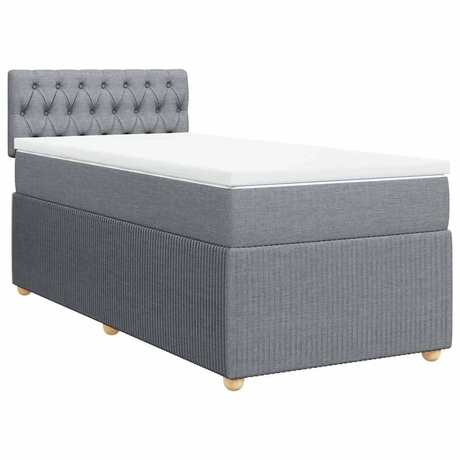 vidaXL Boxspringbett mit Matratze Hellgrau 80x200 cm Stoff 3289590 günstig online kaufen