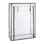 Relaxdays Tomatengewächshaus PVC-Folie Eisen Transparent Schwarz Bodenlos Begehbar 150 cm x 100 cm x 50 cm 2 kg