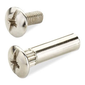 SOTECH CONNECT Möbel Verbindungsschrauben M6, verzinkter Stahl. Set aus Gewindeschraube und Hülse für Möbel.