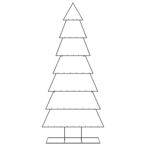 Schwarzer Metall-Weihnachtsbaum (210 cm) zum Dekorieren mit Haken für Kugeln.
