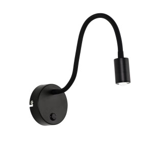EASYLIGHT Wandlampe LED Flexarm Schalter Schwarz Zum Lesen