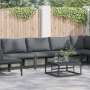 Anthrazitfarbenes 7-teiliges Garten-Sofa-Set aus Stahl von vidaXL mit Tisch und bequemen Sitzkissen.