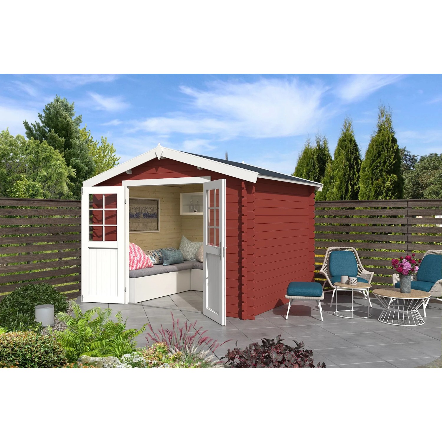 Lasita Gartenhaus Norah 230 Schwedenrot 275 cm x 230 cm