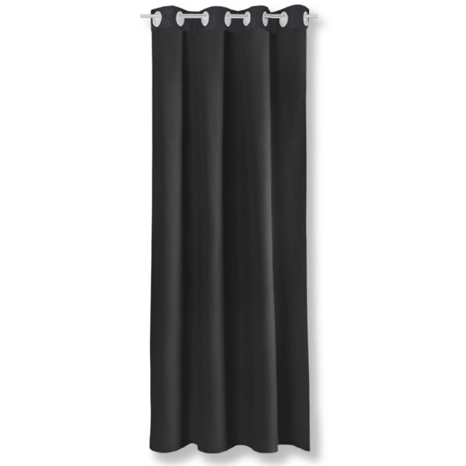 Bestgoodies Dekoschal Ellen Ösen Blickdicht 140 cm x 145 cm Schwarz 2er Pac günstig online kaufen