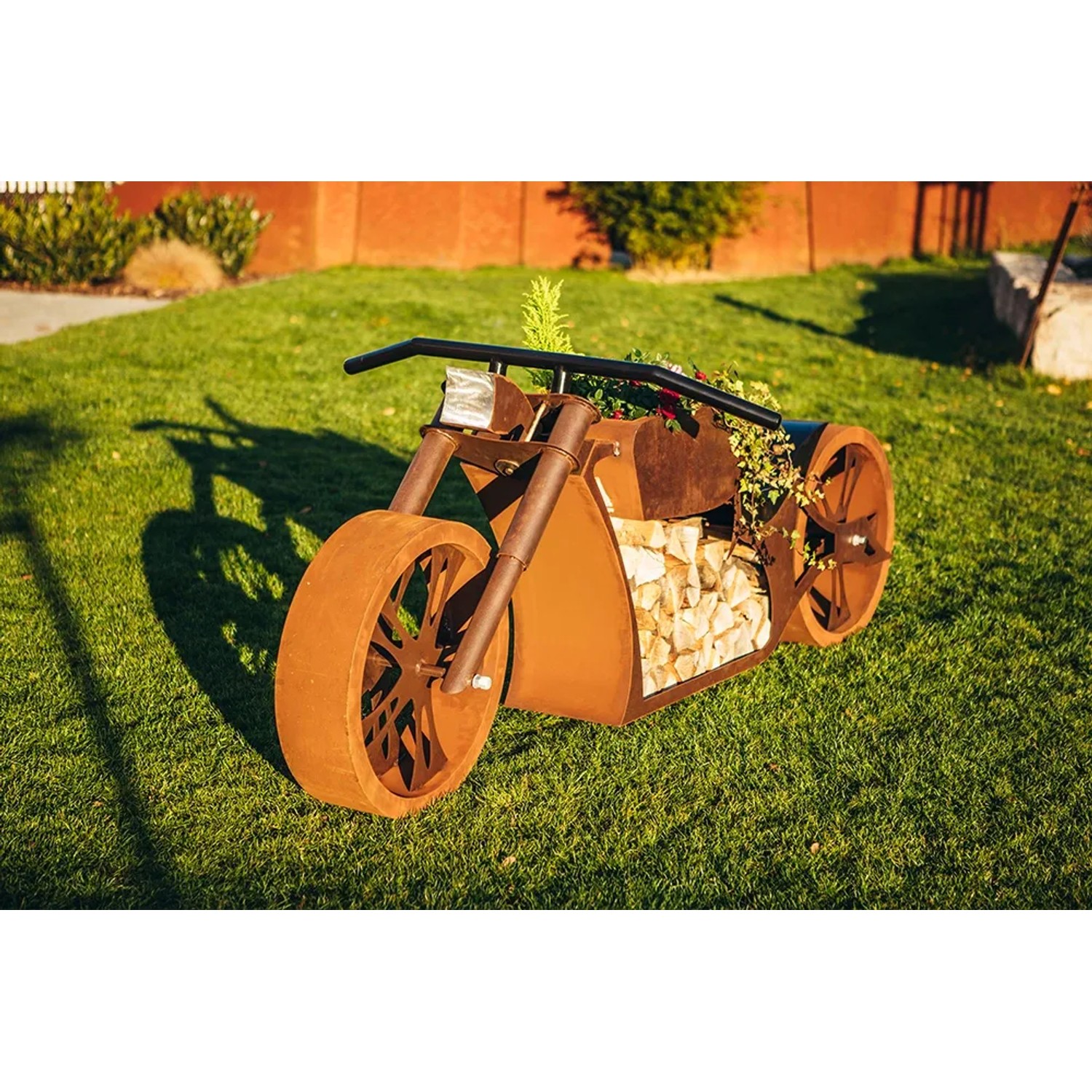 Ferrum Art Design Grillstelle Motorrad Rostoptik 123 cm x 120 cm_6