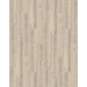 Click-Vinylboden Landhausdiele Eiche Polar, helle Holzoptik mit Maserung.