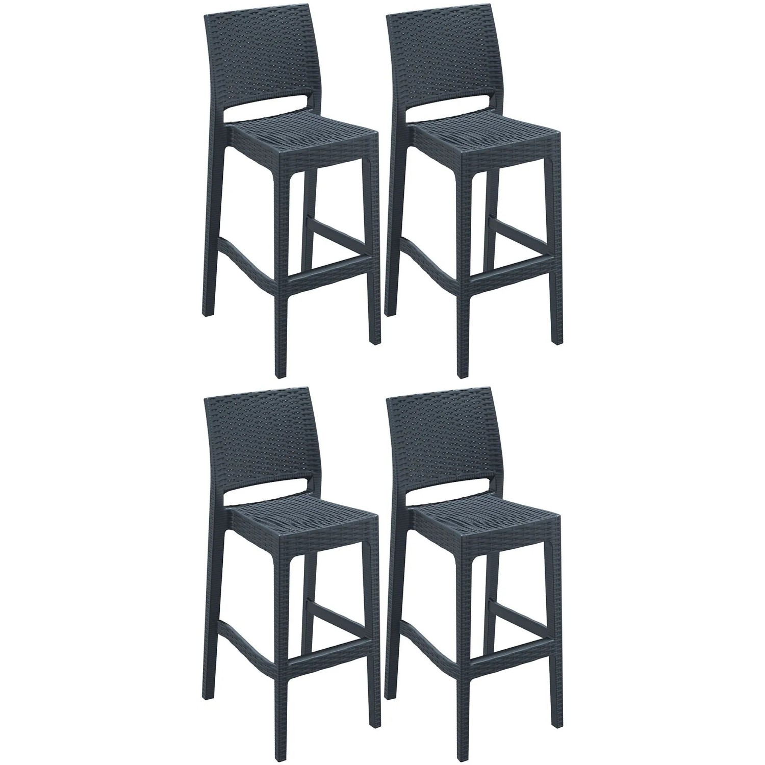 CLP 4er Set Barhocker Jamaica Dunkelgrau