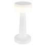 Dimmbare LED-Tischleuchte Angelika von Globo, weiß matt, 21,5 cm hoch.