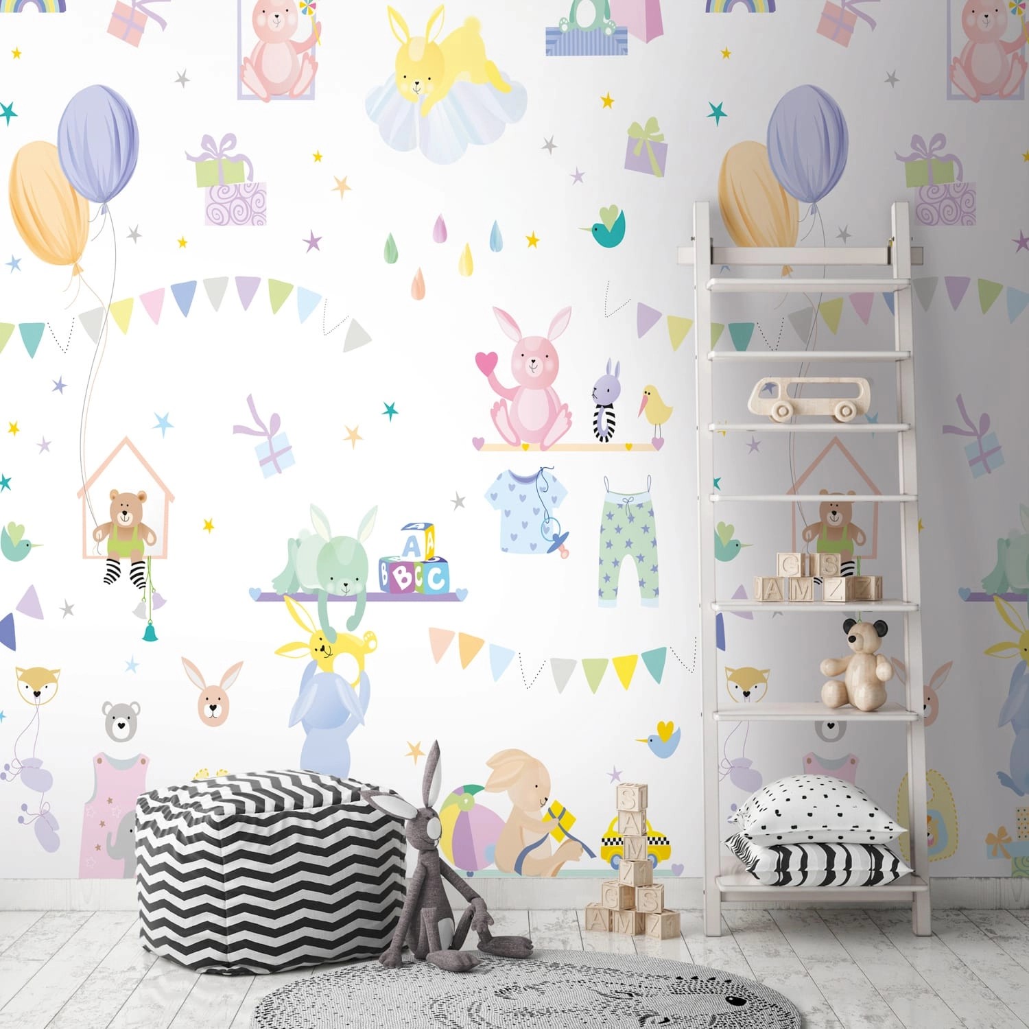 PROFHOME 391881-GU Fototapete Kindertapete Lila Rosa Gelb Blau 1,59 m x 2,8 günstig online kaufen