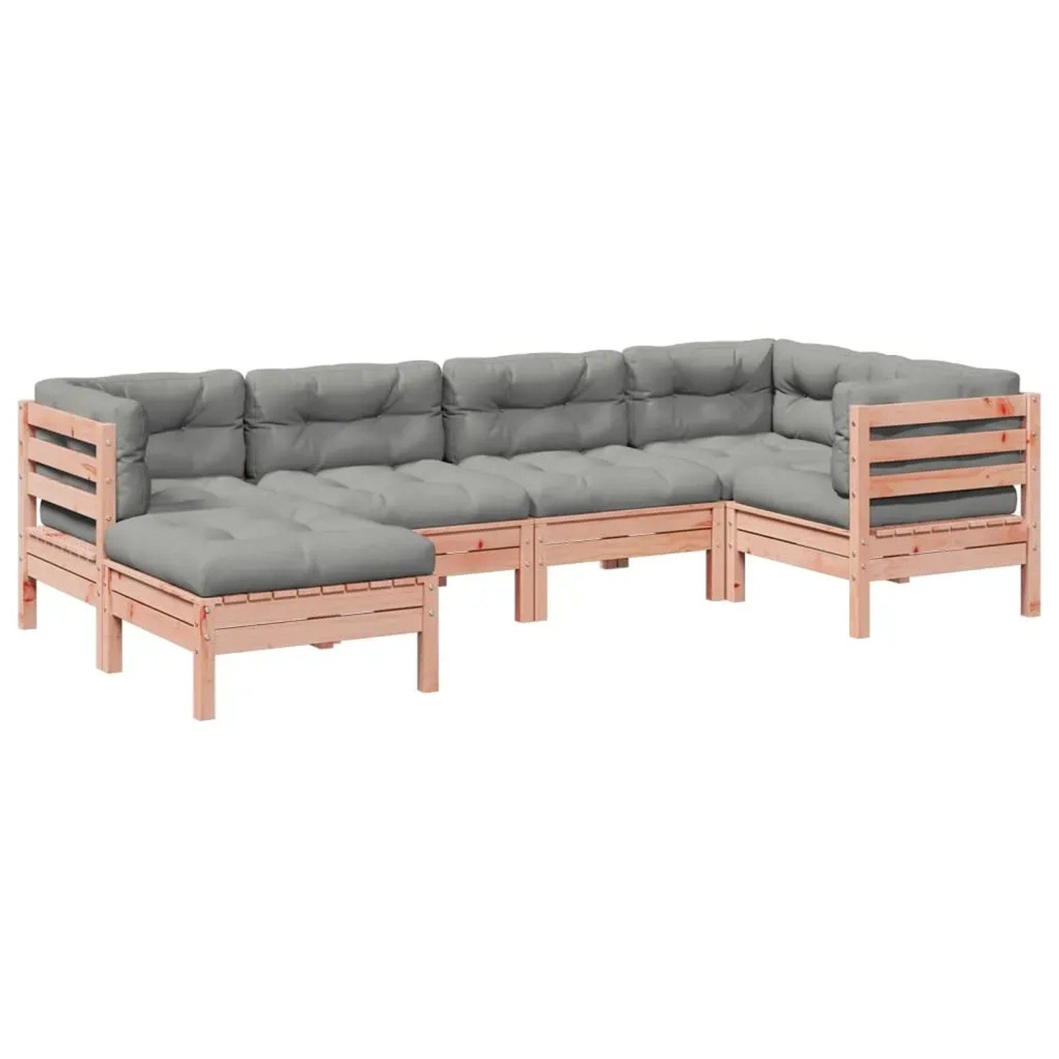 vidaXL 6-Tlg Garten-Sofagarnitur mit Kissen Massivholz Douglasie 3299528 günstig online kaufen
