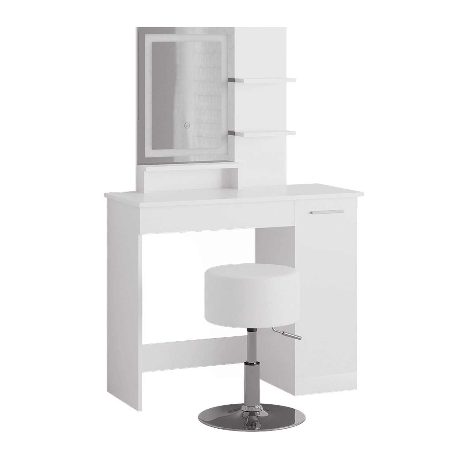 Vicco Schminktisch Julia Weiß 90 cm mit LED-Spiegel und Hocker günstig online kaufen