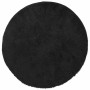 Schwarzer, runder vidaXL Hochflorteppich NAVARRA, 160x160 cm, aus Polyester.