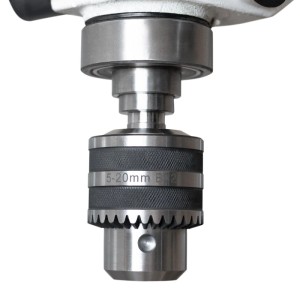 Detailaufnahme: Bohrfutter (5-20mm) der STAHLWERK Standbohrmaschine BD1500 ST.