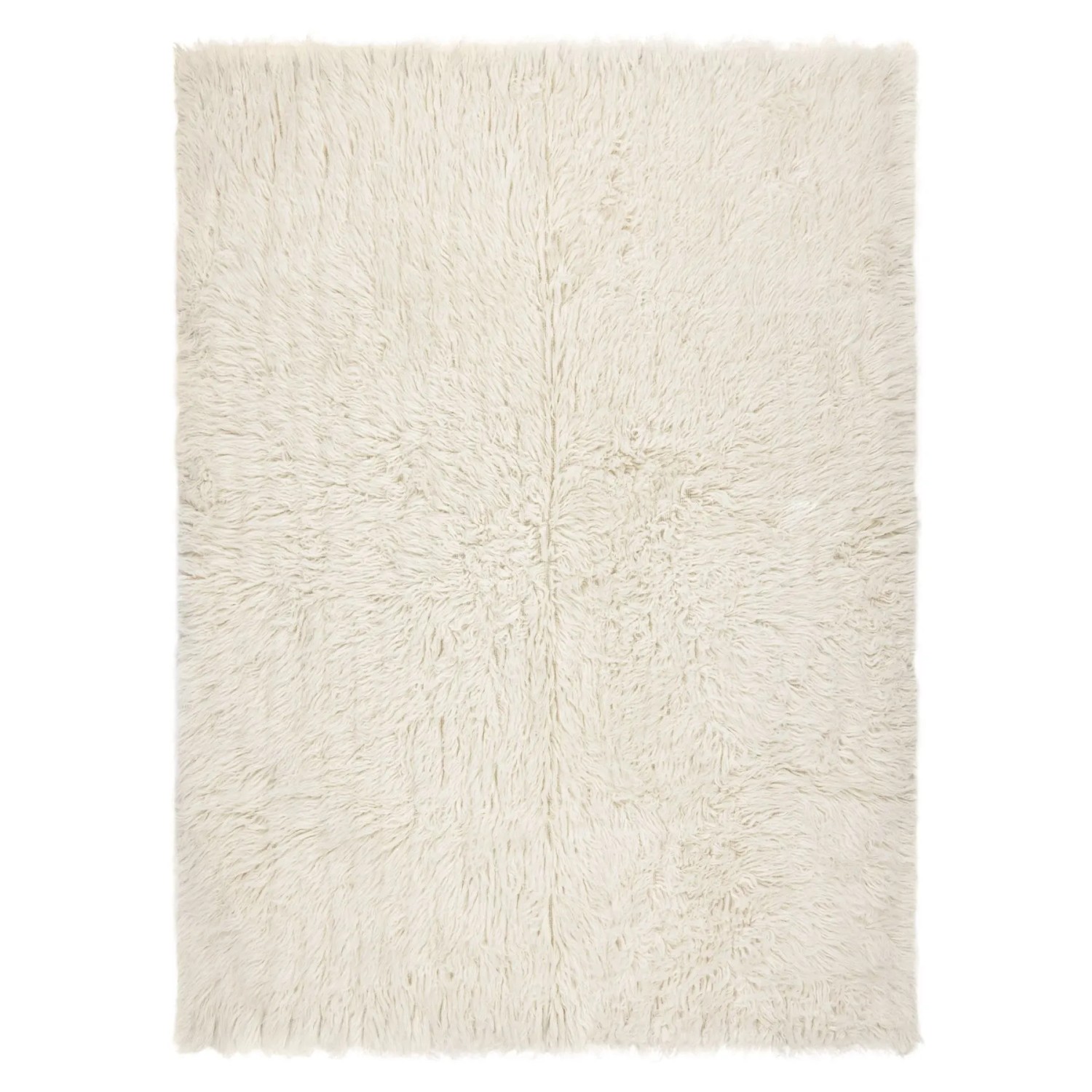 Beiger RugsX Flokati Wollteppich, 170x240 cm. Flauschiger Hochflor Teppich.