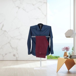 Relaxdays Herrendiener Stahl Chrom Freistehend 106 cm x 49 cm x 20 cm