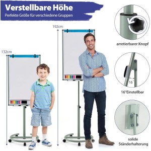 Costway Flipchart Ständer Mobiles Whiteboard Grün 100 x 65 cm