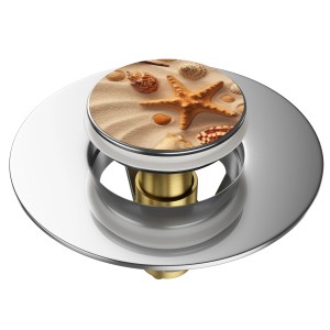 Sanilo Pop Up Waschbeckenstöpsel Sanibel mit Seestern-Motiv für handelsübliche Waschbecken.