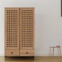 MCW Schrank N87 3D-Flecht-Design Soft-Close 138x80x36cm Weiß_5