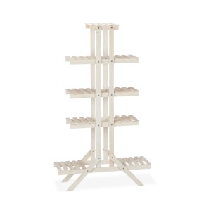 Relaxdays Blumentreppe Holz Weiß 5 Stufen 142 cm x 83 cm x 25 cm 4,6 kg