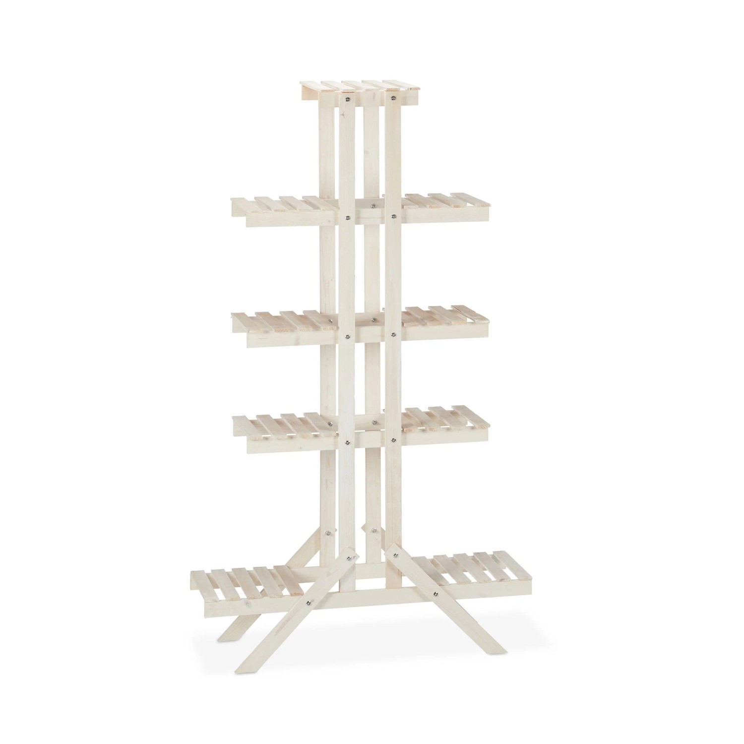 Relaxdays Blumentreppe Holz Weiß 5 Stufen 142 cm x 83 cm x 25 cm 4,6 kg