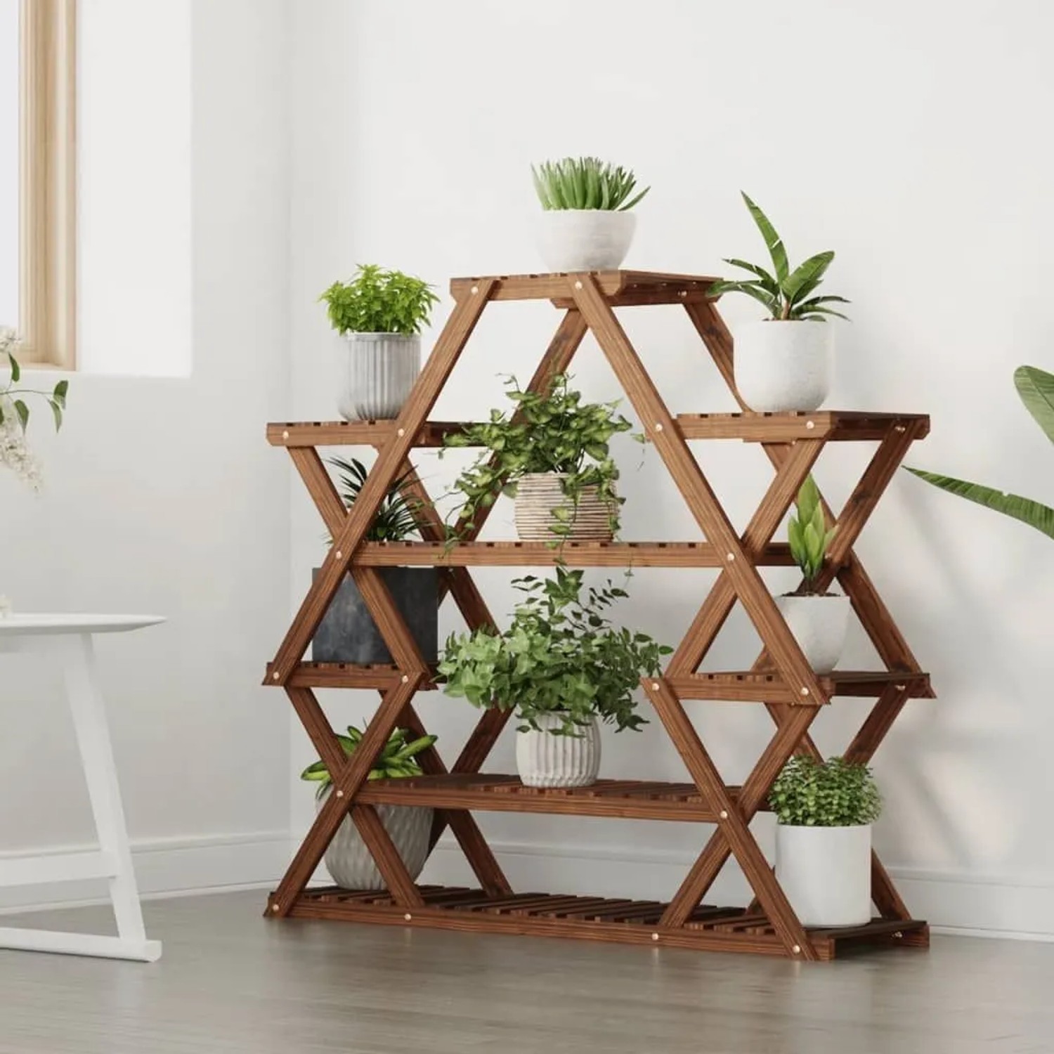 vidaXL Blumenständer 110x25x105 cm Massivholz Tanne 362877_3