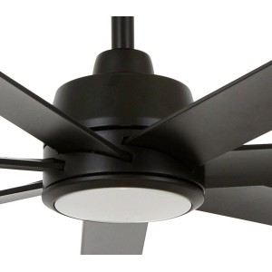 Schwarzer Lucci Air Deckenventilator Atlanta mit LED-Beleuchtung, 142 cm Durchmesser.