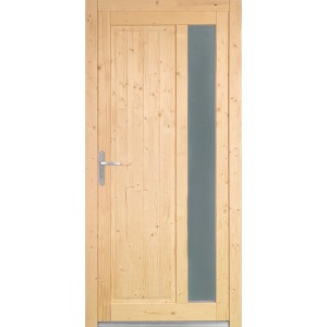 Nebeneingangstür Panto NET 510 Fichte Natur, links angeschlagen, mit Lichtausschnitt.