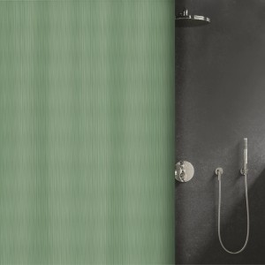 Grüner Spirella Elements Duschvorhang Mera, 200x240 cm, mit feiner Struktur.