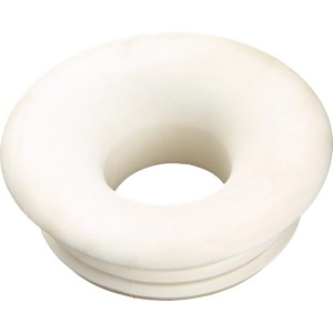 Weißer Spülrohrverbinder aus Kunststoff, Ø 28-32 mm x Ø 48 mm, für WC-Spülrohrdichtungen.