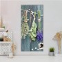 Banjado Magnettafel mit Kräutermotiv, 37x78cm, silberne Magnetwand für Notizen und Fotos.
