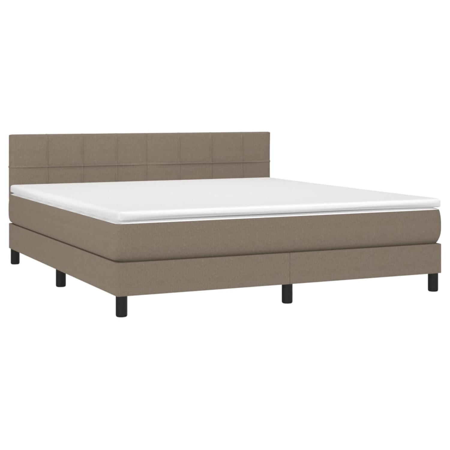 vidaXL Boxspringbett mit Matratze & LED Taupe 160x200 cm Stoff 3133169 günstig online kaufen