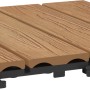 WPC Klickfliese in Braun mit Holzoptik, 30x30 cm, 6er Set für Terrasse & Balkon.