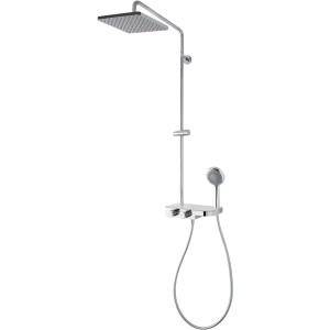 Breuer Aquamaxx 340 Duscharmatur mit Thermostat und eckiger Kopfbrause.