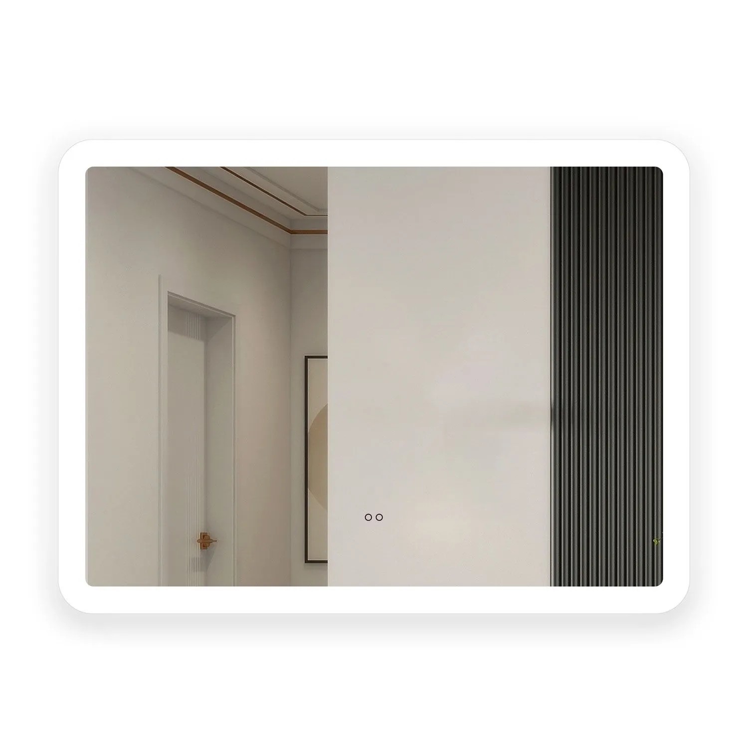 Aica Sanitär Badspiegel mit Sensor-Schalter 80x60 cm Spiegel mit LED Beleuchtung Kaltweiß Dimmbar Memory Wandschalter Beschlagfrei