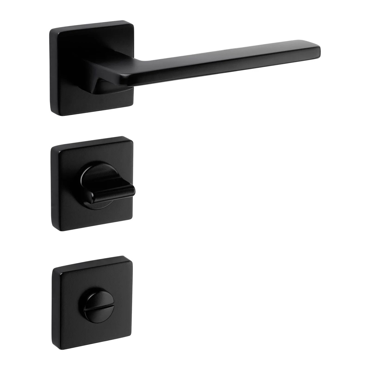 SOTECH Türdrücker ADAMO mit Rosetten für Bad WC Schwarz Matt inkl. Befestigungsmaterial