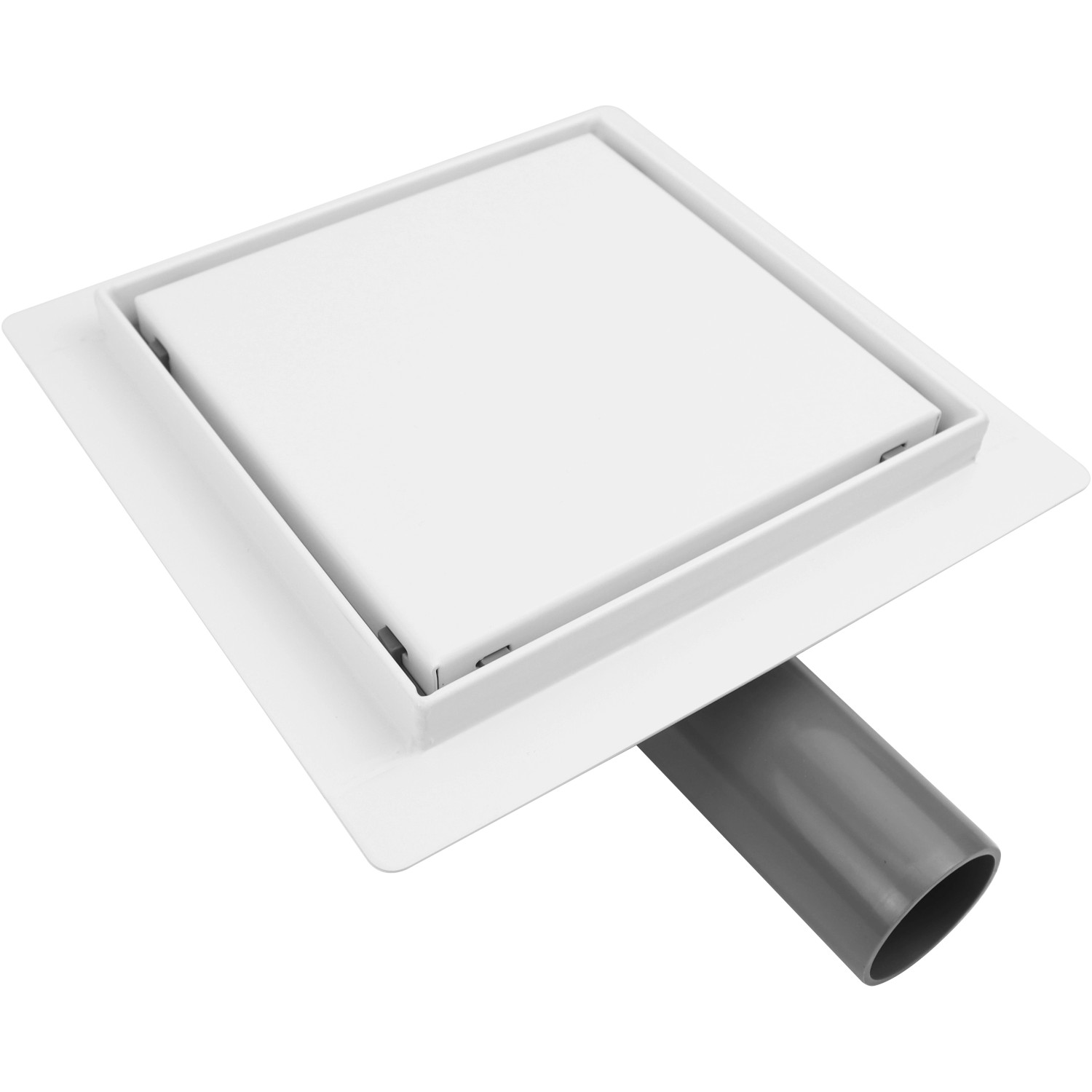 VerosanPro Duschrinne-Bodenablauf Nakia Quadratisch Matt Weiß 30 cm x 30 cm