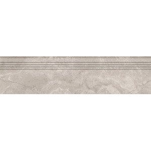 Feinsteinzeug Trittstufe Massa Grigio, glasiert, matt, 30x120 cm. Bodenfliese für Treppen.