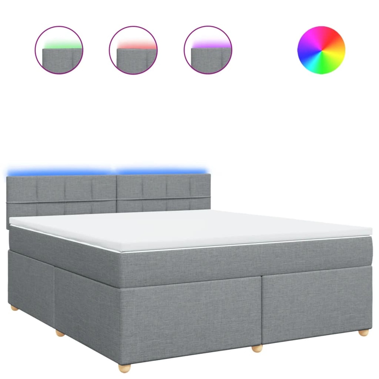 vidaXL Boxspringbett mit Matratze Hellgrau 180x200 cm Stoff 3289059 günstig online kaufen