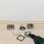 LUX Lochsäge-Set (4-teilig) im Einsatz zum Bohren einer Steckdose in Holz.