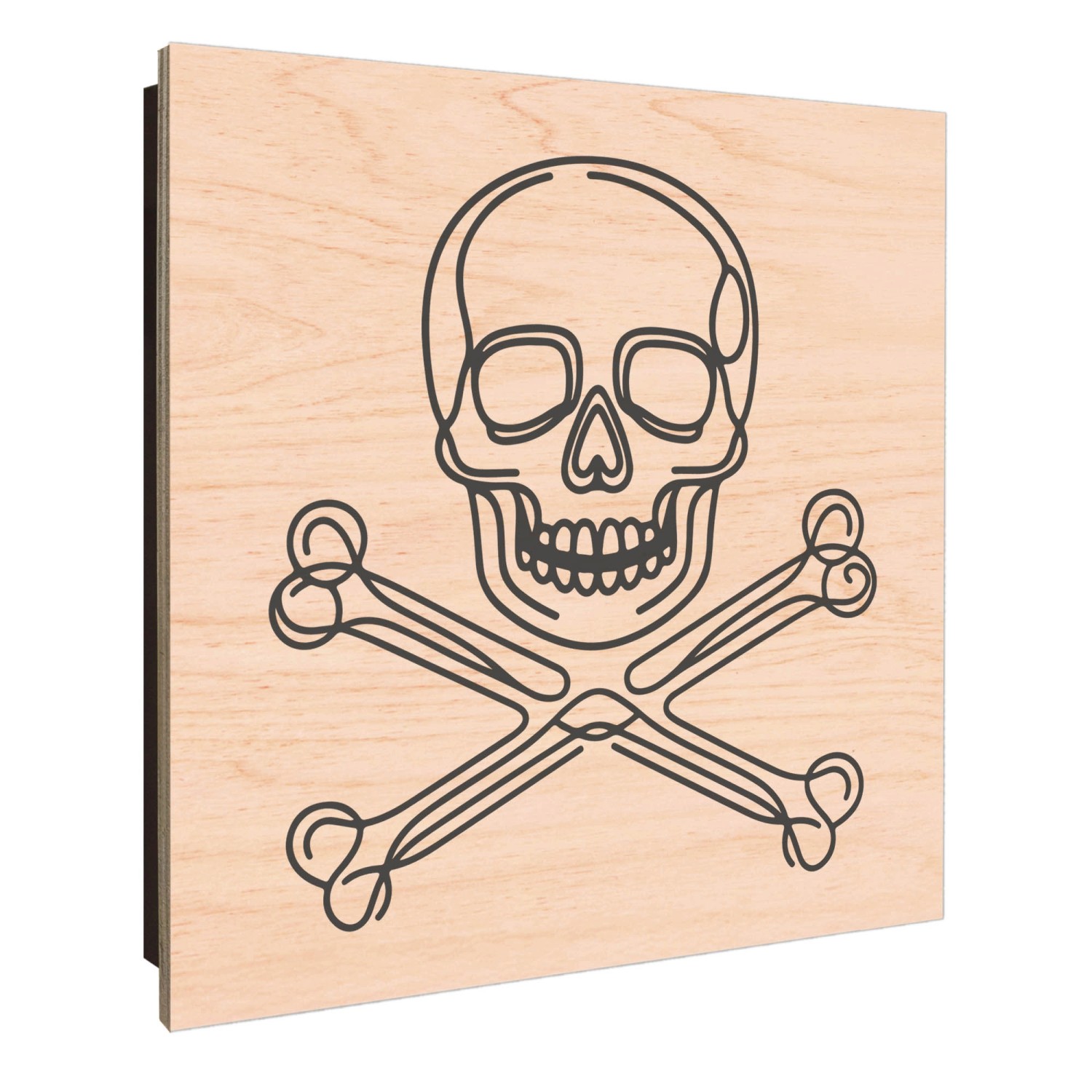 Banjado Schlüsselkasten mit Totenkopf-Motiv, Holz, 30x30cm, 50 Haken. Schlüsselbox für die Wandmontage.