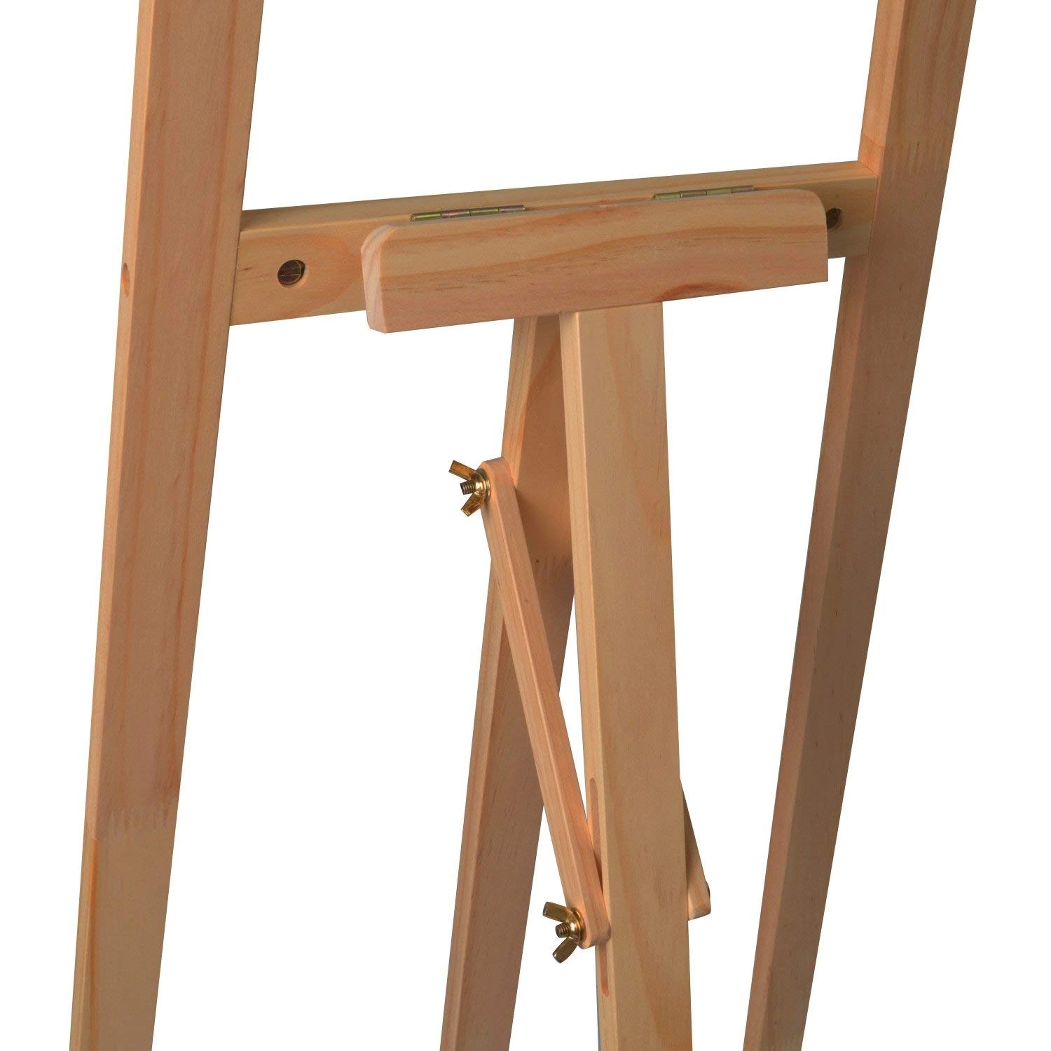 Detailansicht der Artina Sevilla Staffelei aus Buchenholz, Fokus auf Höhenverstellung.