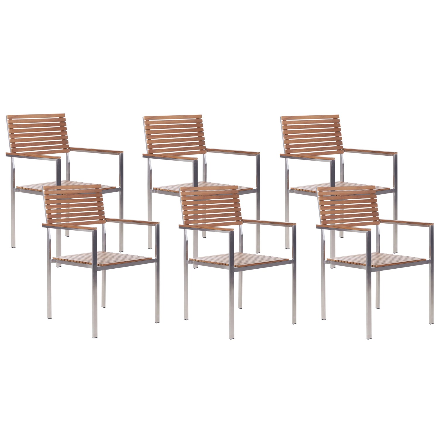 Beliani Gartenstuhl Heller Holzfarbton Silber 50x50x86 günstig online kaufen